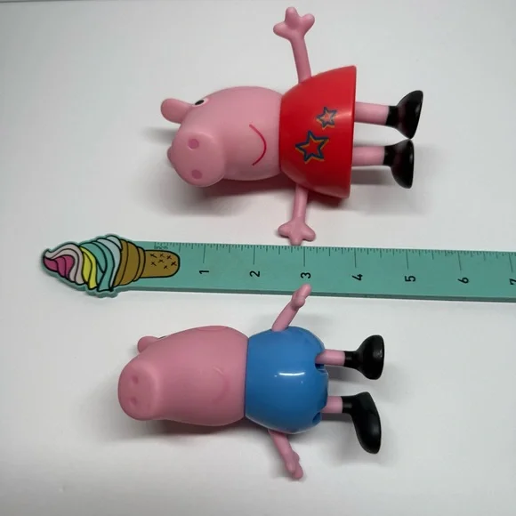 Peppa Pig Large Action Figures 5” Peppa & 4” George Hasbro Lot of 2 Jumbo Toys - Picture 6 of 6